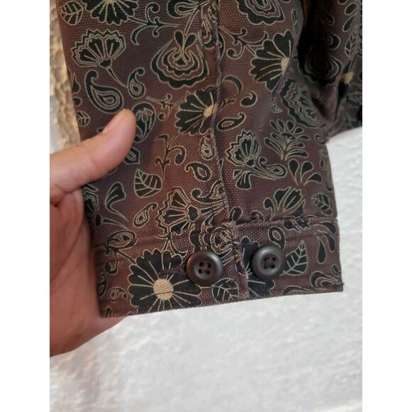 NWT DICKIES Ellis Floral Print Duck Brown Canvas Cropped Jacket Sz 2XL - Picture 11 of 16